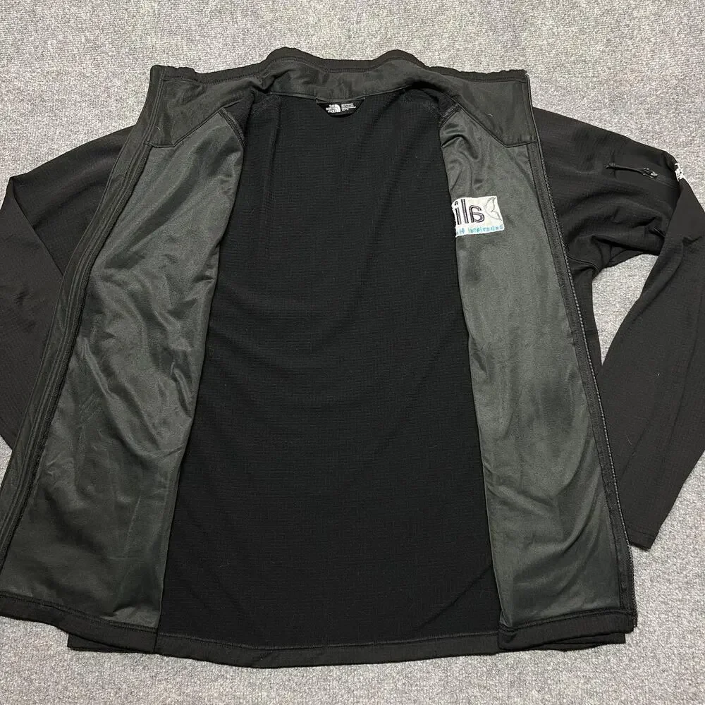 The North Face Jacket Mens 2XL Black Softshell Full Zip Microgrid